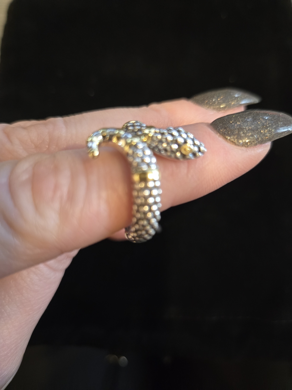 Silver and Gold Snake Wrap Ring - Women Jewelry